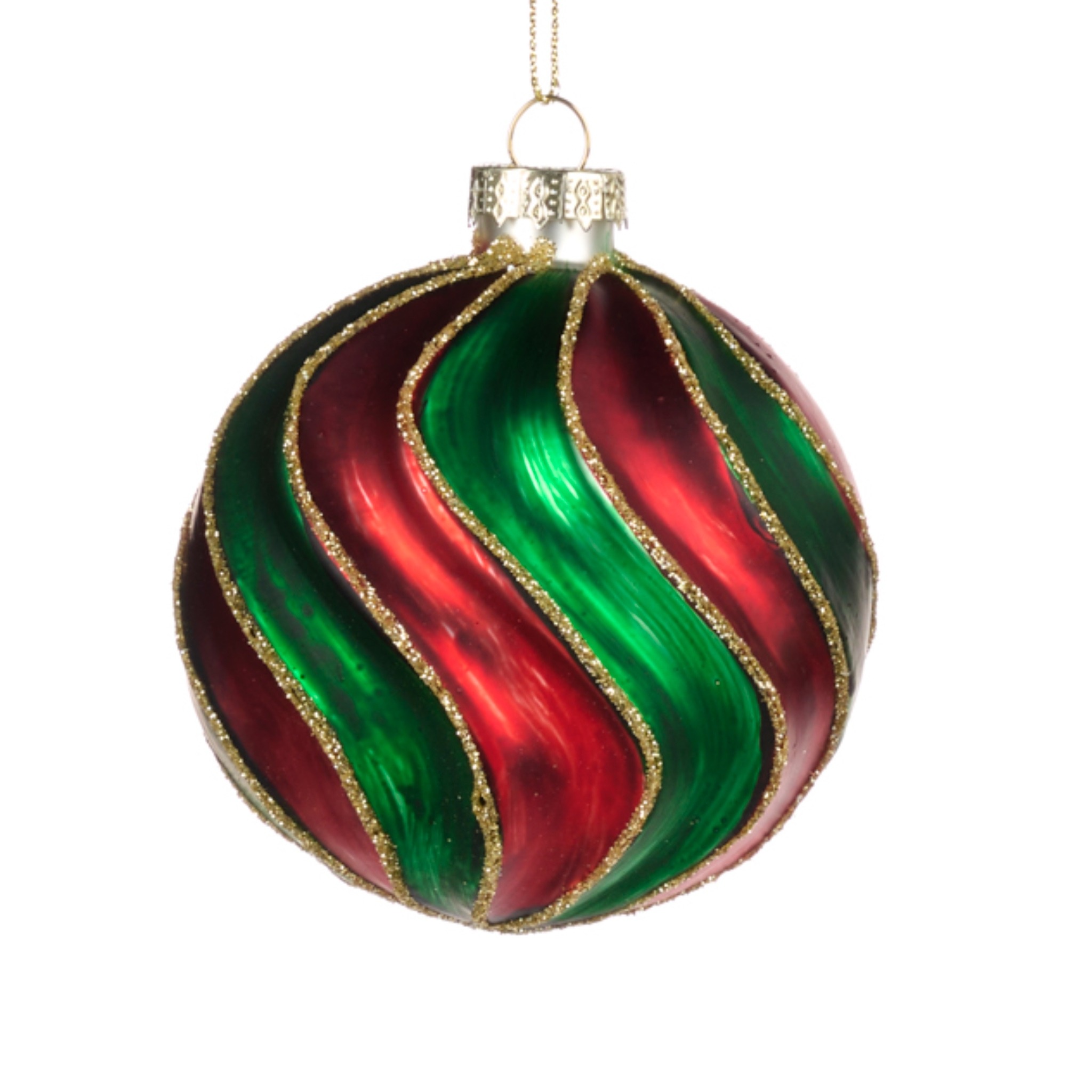 GOODWILL P 28370 Cтеклянные шары с 3д полосками 8 см 